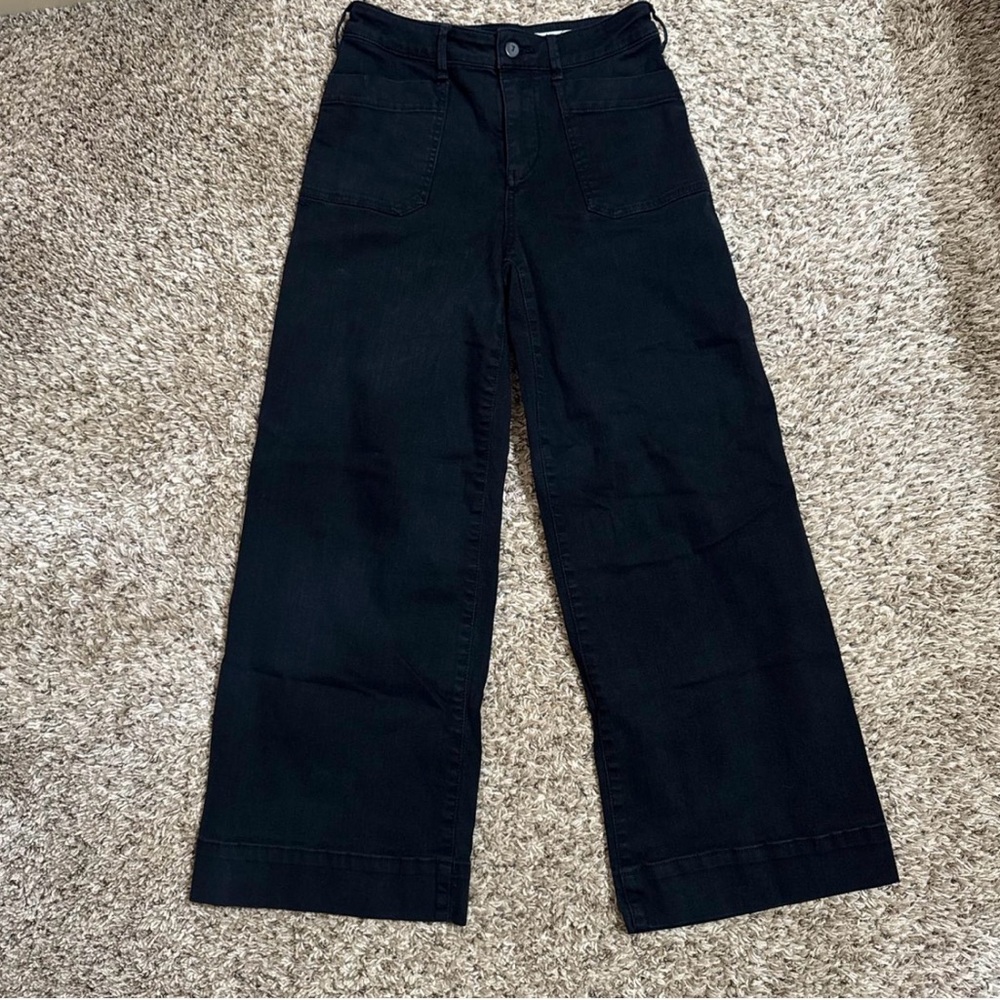 Pilcro and the letterpress 
Black Wide-Leg Jeans